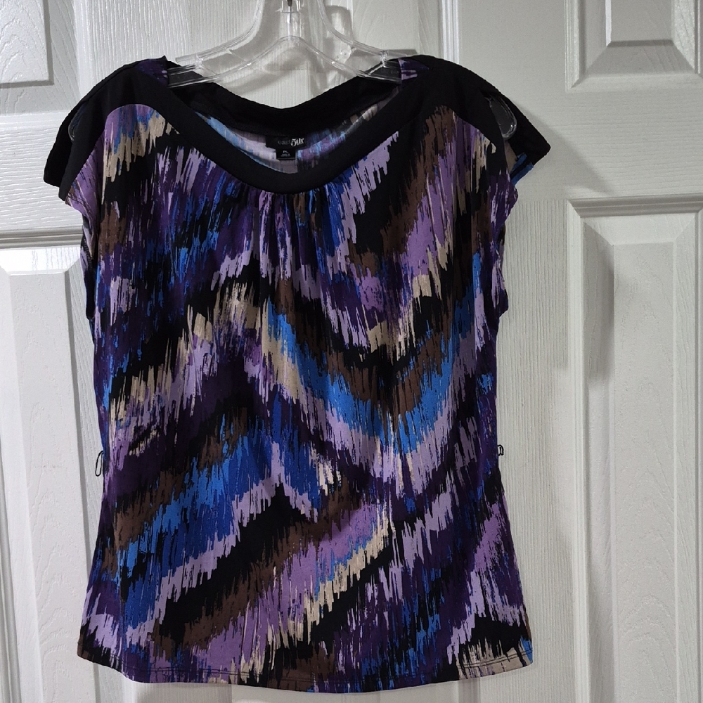 East 5th Women's Black, Purple, and Blue Blouse